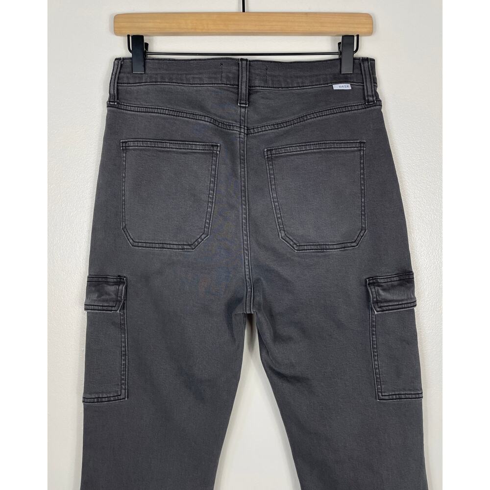Daze Go Getter Cargo Jeans Roadtrip Grey Size 27 High Rise Flare Y2K Streetwear - Picture 10 of 15